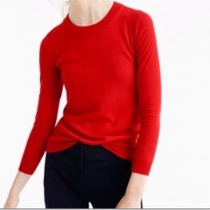 J. Crew Merino 3/4 Sleeve Crewneck Sweater Medium